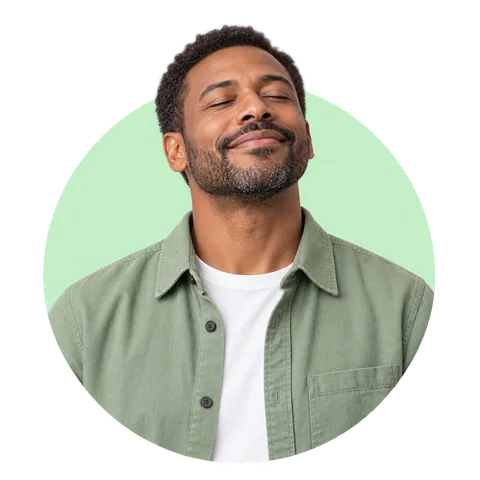 A man relaxing with his eyes closed
