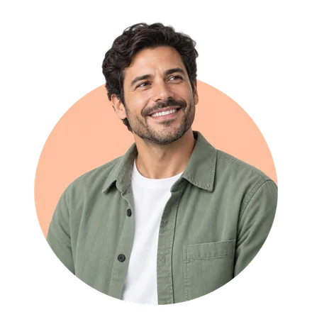 A smiling man who looks relaxed